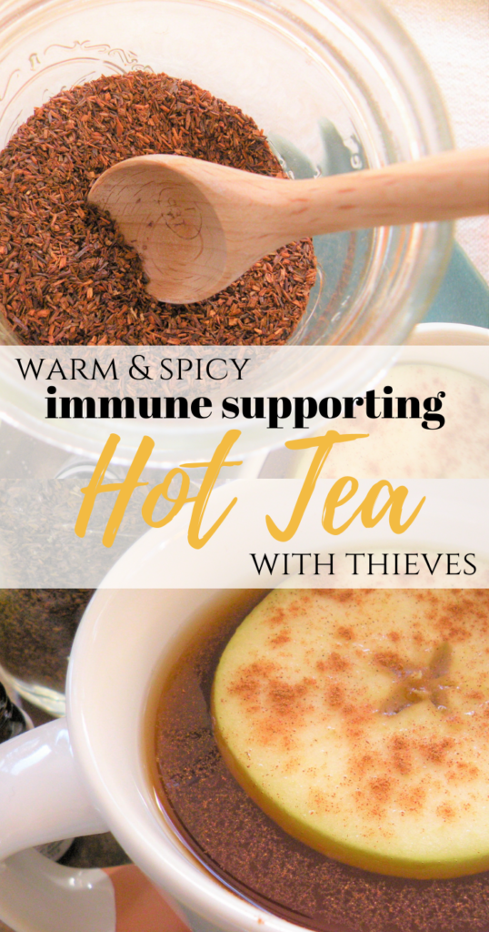 Learn how to make a delicious cup of Immune Supporting Thieves Tea. Warm and Spicy, this drink will help you stay well and warm all winter long!
