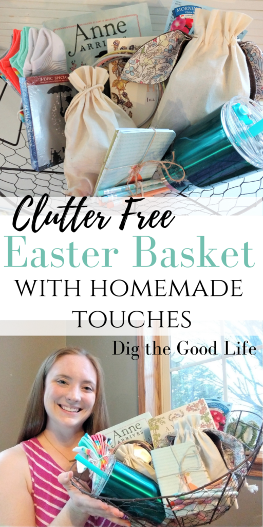 Clutter Free Easter Basket with Homamade Touches No Junk Easter Basket Ideas