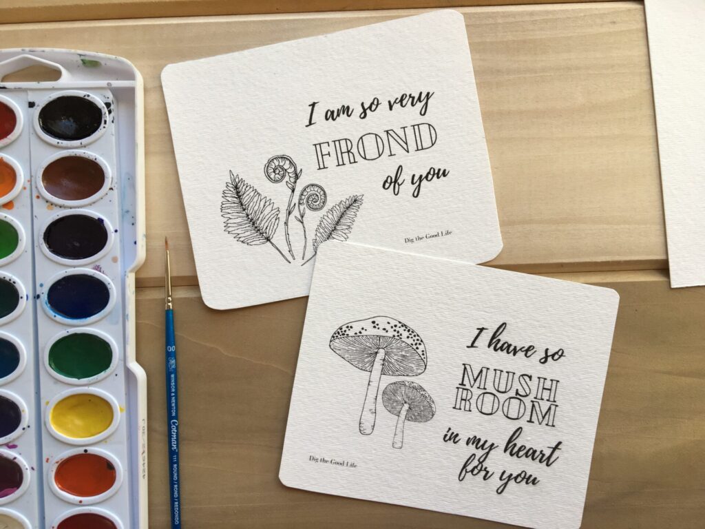 Printable Valentine Cards, free and ready to Watercolor!