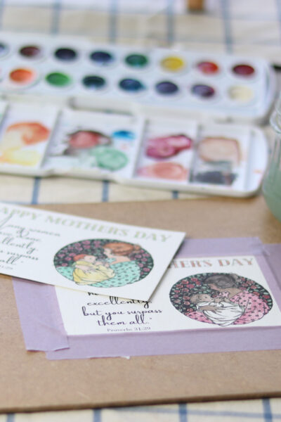 Free Printable Mother's Day Card you can watercolor paint!