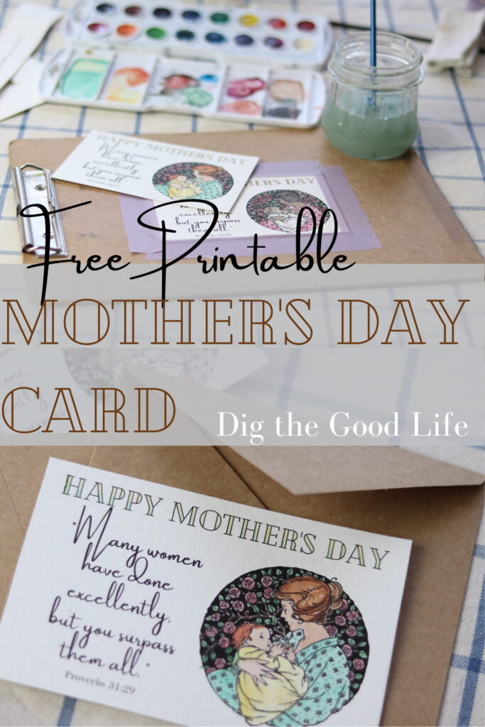 Download and print this FREE Mother's Day card that you can watercolor paint to add your own personal touch!