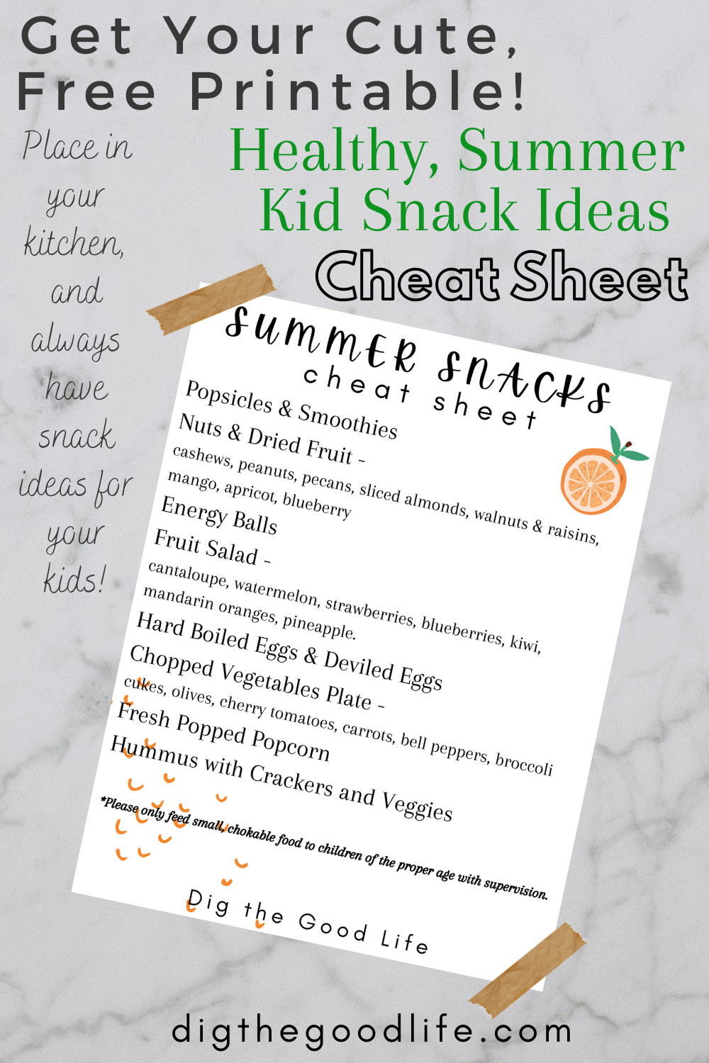 Big List of Healthy, Summer Snacks for Kids - Dig the Good Life