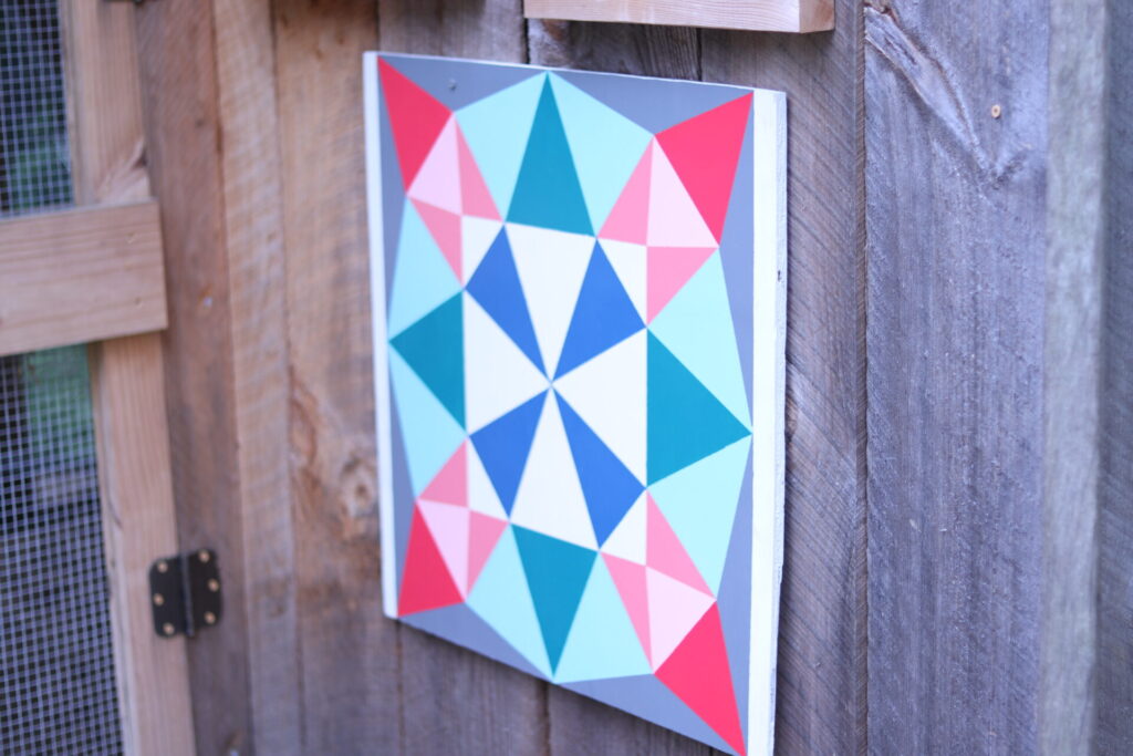 diy barn quilt on chicken coop