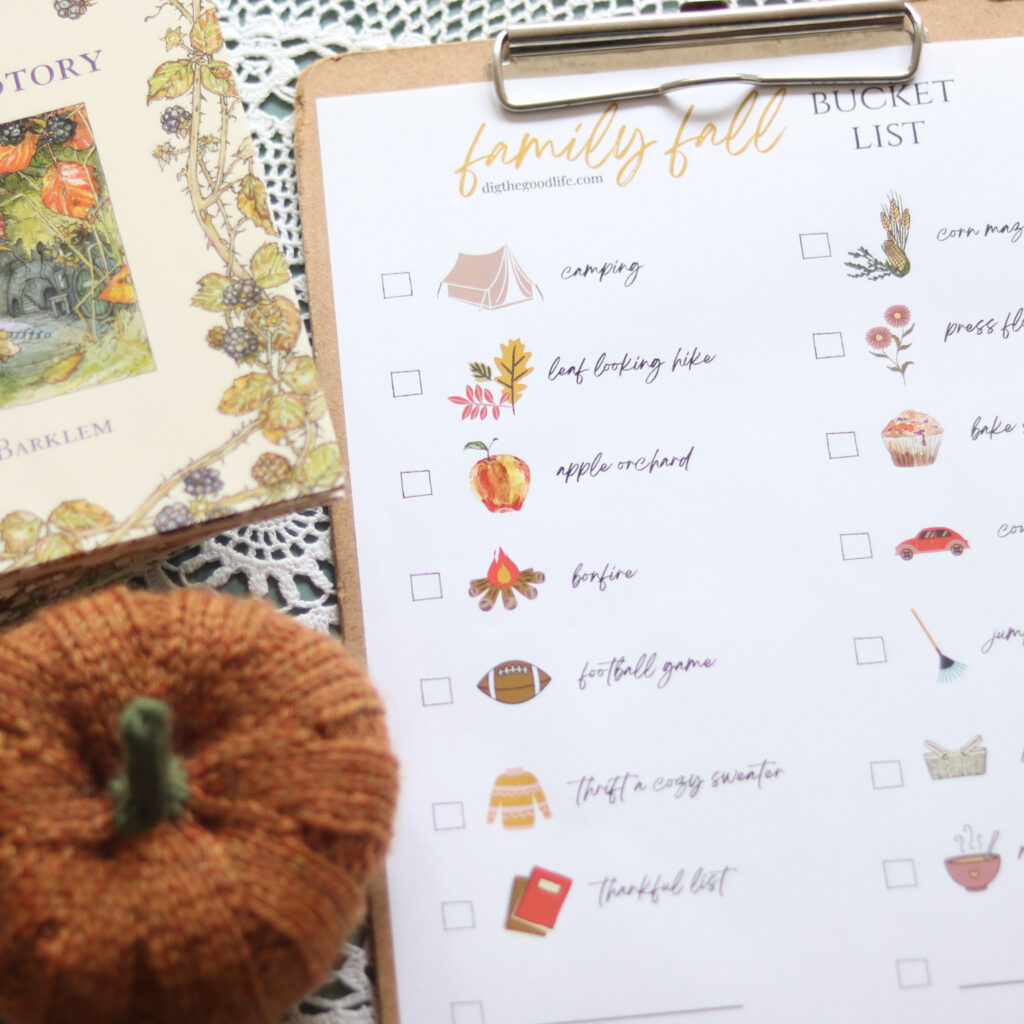 Fall FamilyBucket List Free Printable